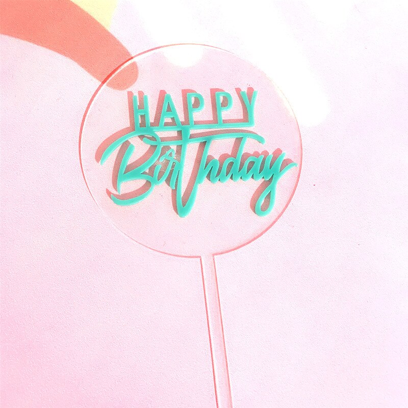 Gold Happy Birthday Cake Topper Gold Foil Round Acrylic Cake Topper For Kids Birthday Party Cake Decorations Baby Shower: Green