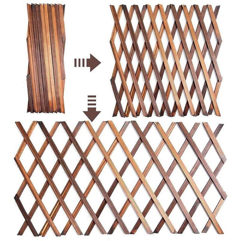 Grade de madeira para decoração de jardim, estrutura de madeira, expansível, rede de tração, parede, cerca, jardim doméstico, sub-jardim, escalada