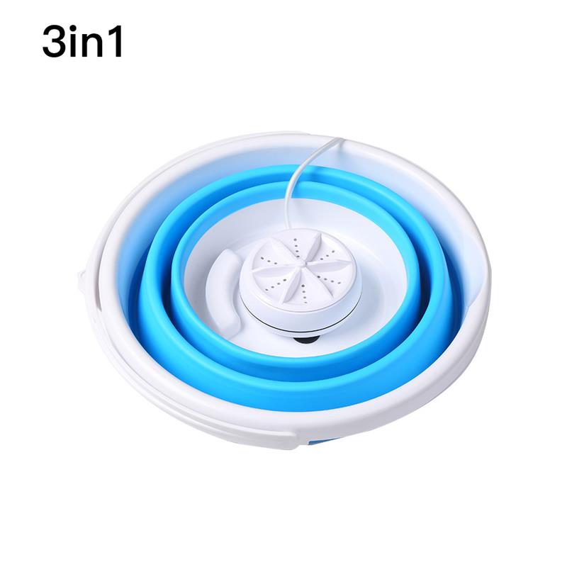 Foldbar mini vaskemaskine roterende ultralydsturbiner vaskemaskine usb-opladning husholdningsrengøringsværktøj ankomster: 3 in 1
