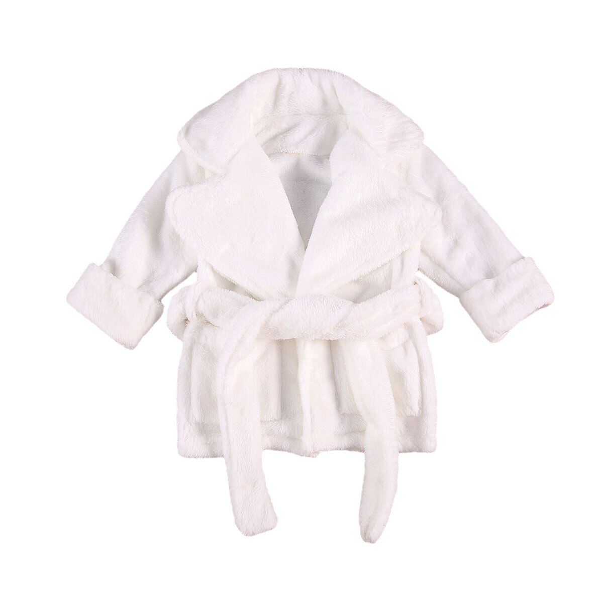 1-6Y Herfst Winter Kids Meisjes Badjas Nachtkleding Effen Fur Lange Mouwen Turn Down Kraag Pocket Gewaden 3 Kleuren: A / 1T