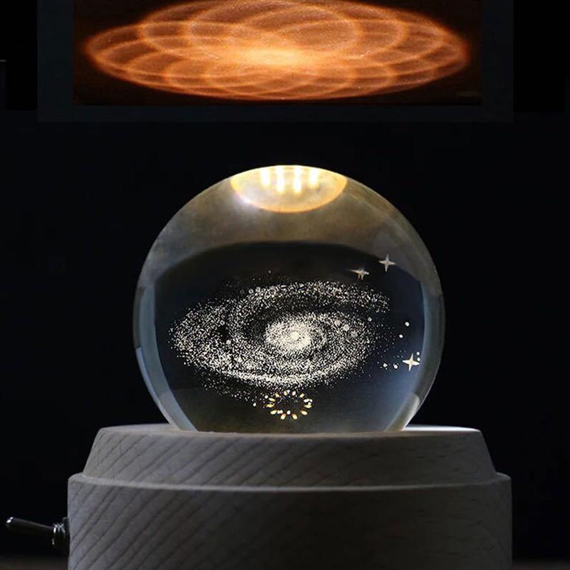 Crystal Ball Rotating Music Box Glass Ball Adornment Glass Ball Crafts Desktop Decoration Home Decor
