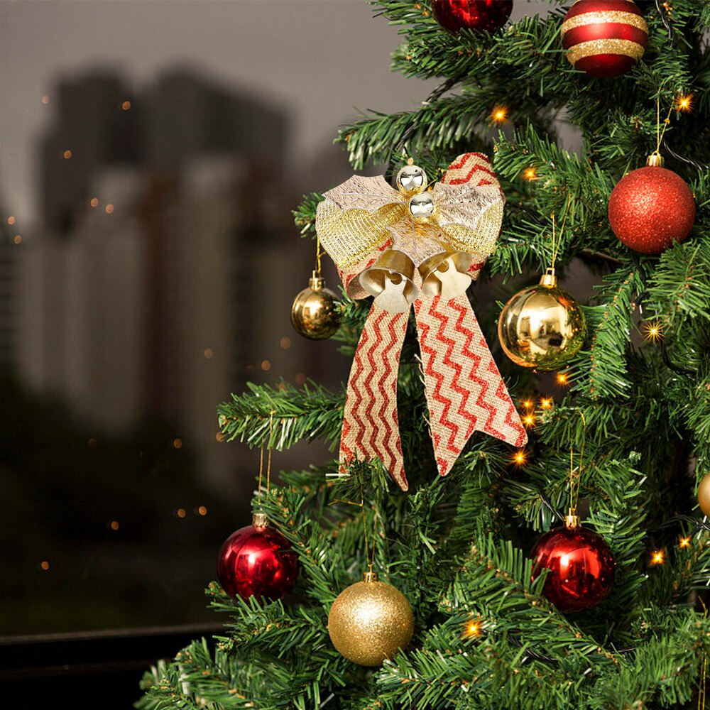 6 stuks kerststrik decoratieve stof mini strik knopen boom strik decoratie prachtige kerstboom strikken