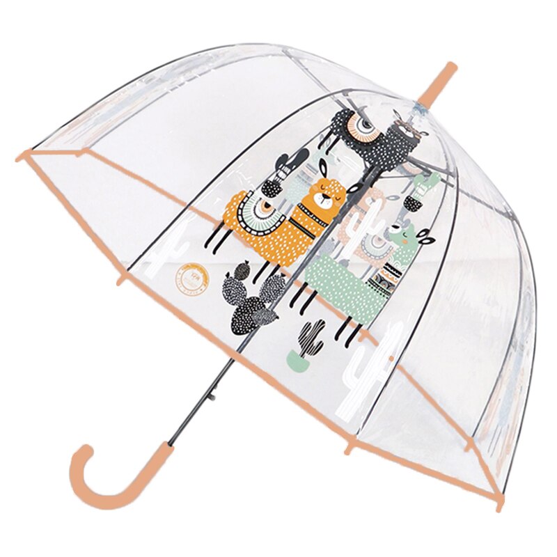 Transparente Dach Ahorn Blätter Sonnenschirme Kreative Sakura Regenschirm Karikatur Katze Regenschirme Niedlich Vogel KäFeige: AlpacaOrange