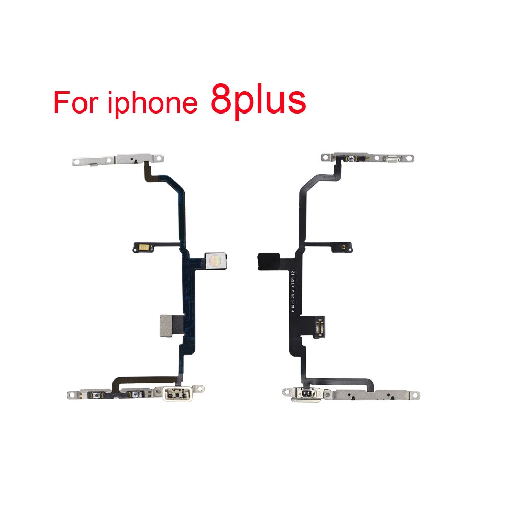 1 stk power flex med metalholder til iphone 5 5s 6 6s 7 8 plus mute switch strømstyrkeknap flex kabel