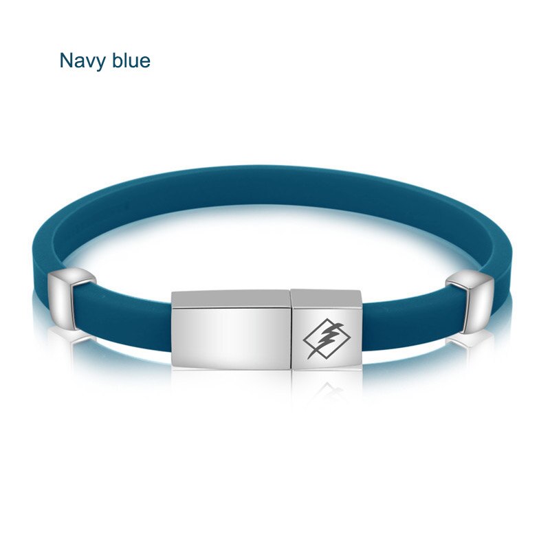 1 pc verstelbare antistatische armbanden met negatieve ionen van siliconen, verwijder de statische elektriciteit van het lichaam, waterdicht, veilig en sportief werken: Marineblauw