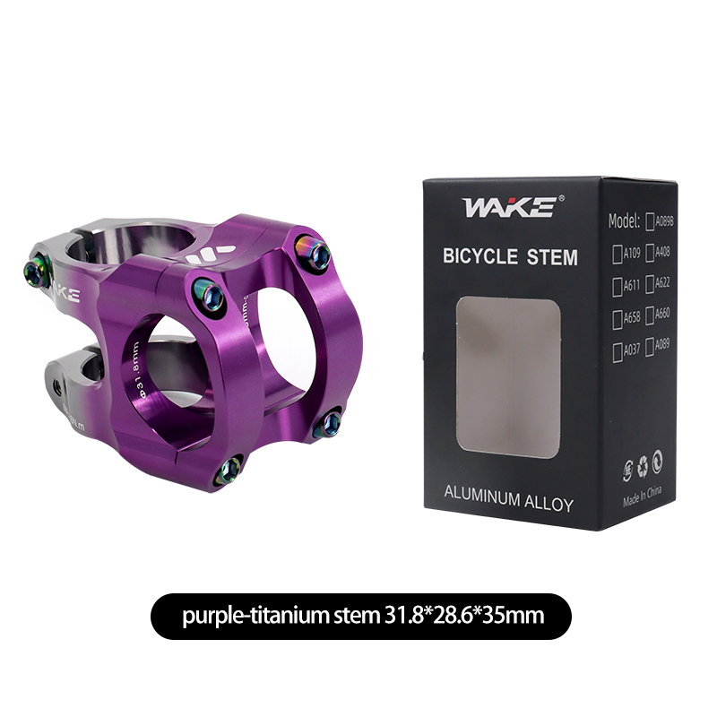 Wake Mtb Power Stem bicicleta de carretera puente de bicicleta de montaña potencia corta 31,8mm 35mm mesa de manillar de carretera vástago ajustable Riser ciclismo: Morado
