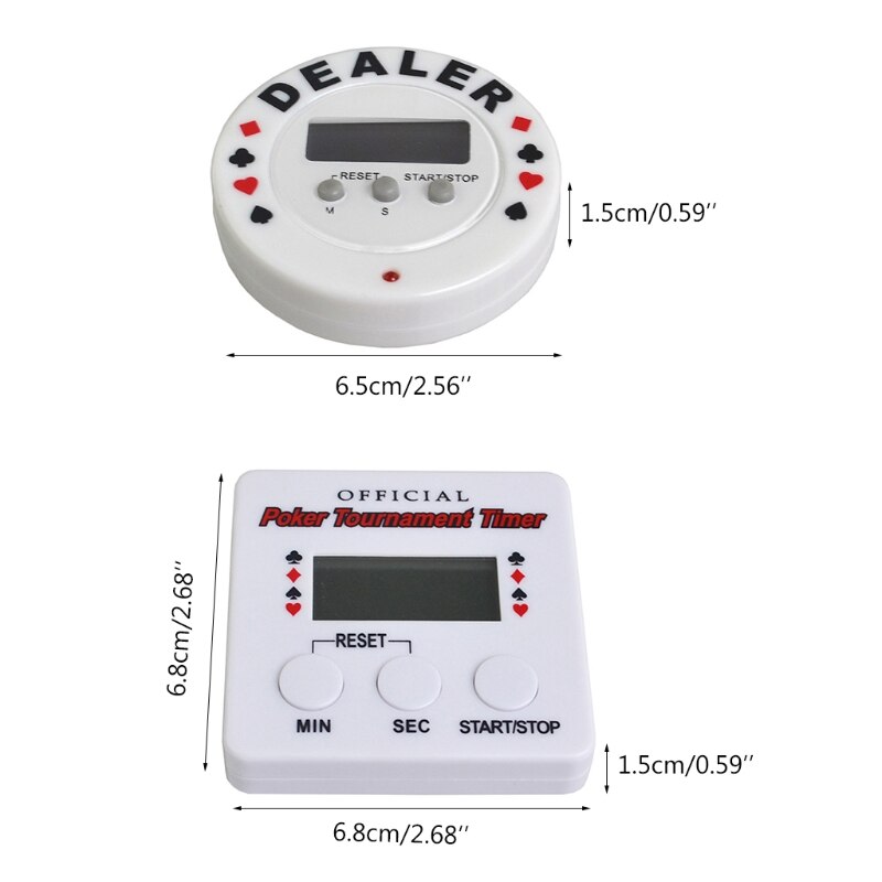 Casino Poker Toernooi Timer Digitale Dealer Timer Black Jack Plastic Poker Chips Game Accessoires