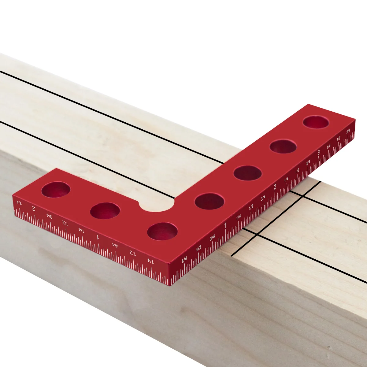 Herramienta de marcado de borde cuadrado de precisión de 90 grados para carpintería, calibre cuadrado de marcado de bolsillo de carpintería de aluminio, regla de ángulo recto