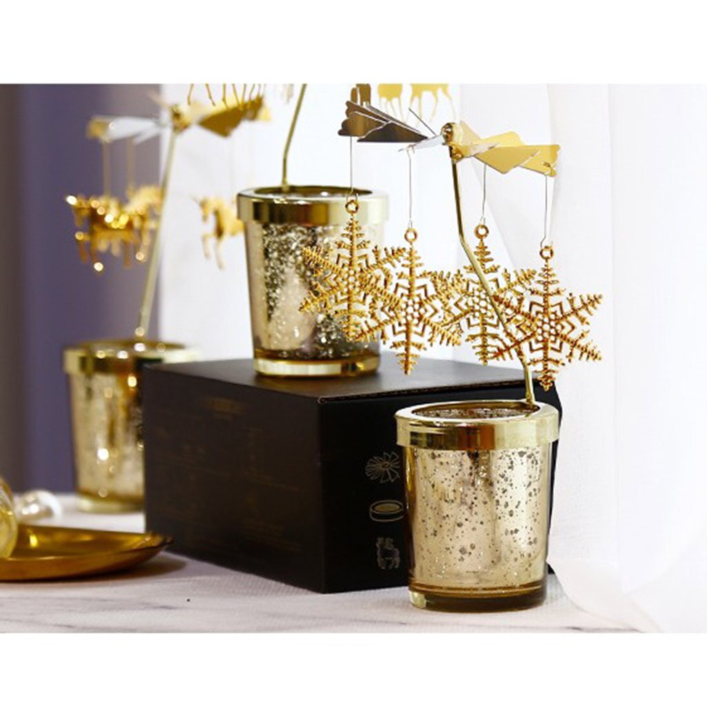 Metalen kandelaar kerststijl draaibare kaarsenhouder standaard theelichthouder hanger theelichthouder standaard