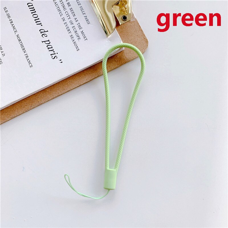 1Pcs Siliconen Touw Mobiele Telefoon Anti Verliezende Sling Pols Korte Cord Silicone Pols Touw Mobiele Telefoon Lanyard Strap Id card Usb: green