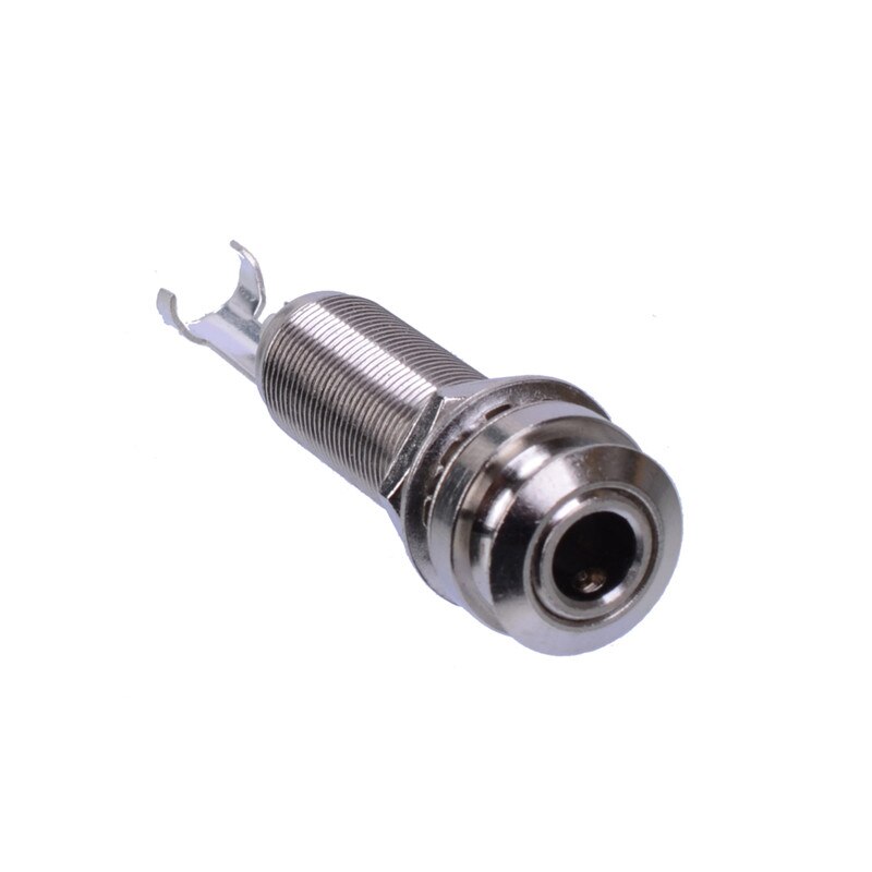 4 couleurs fileté cylindre guitare électrique basse sortie entrée sangle fin Pin Jack guitare pick-up prise 6.35: Chrome-10pcs