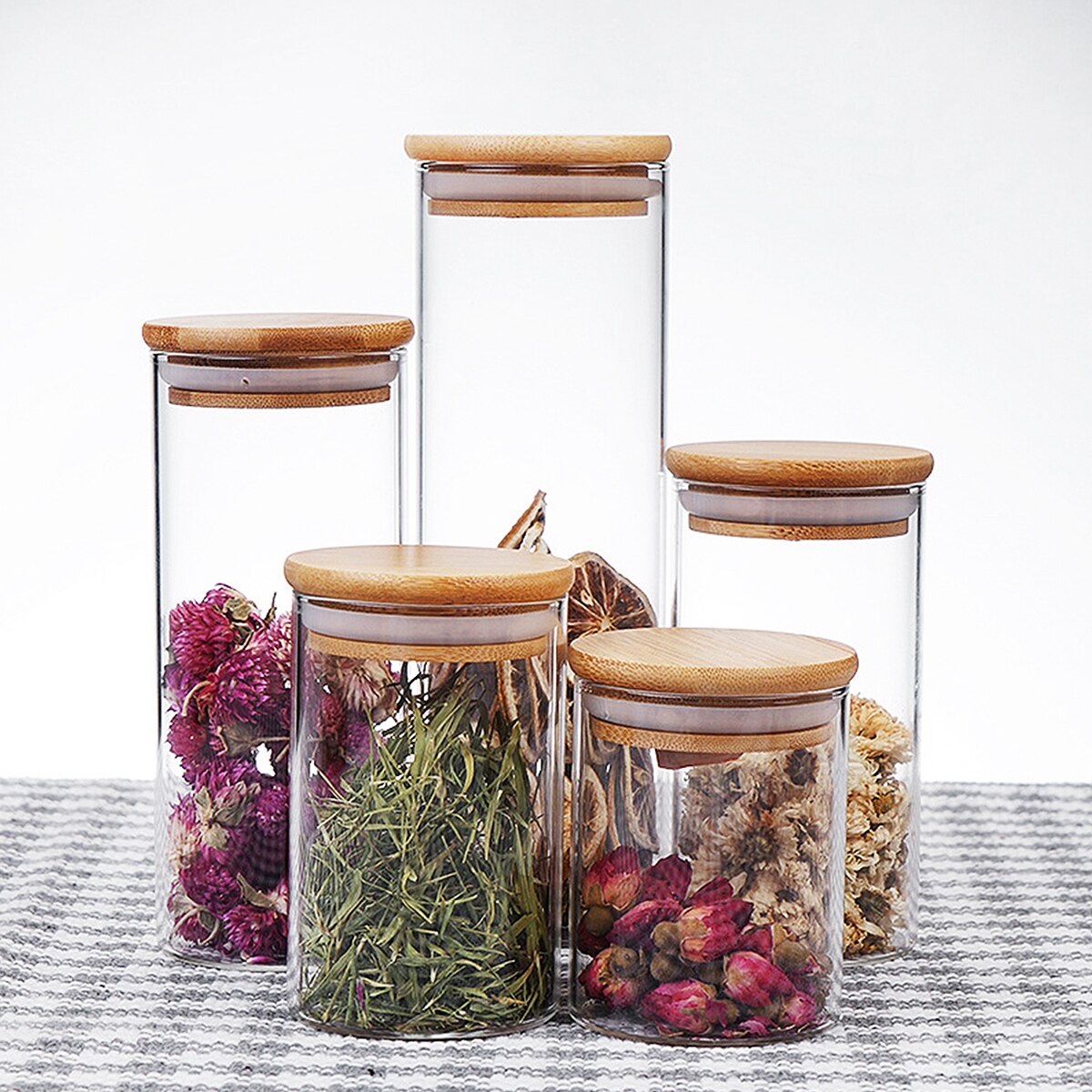 Glas mit Deckel Küche Lagerung Flaschen Gläser Lebensmittel Container Körner Tee Kaffee Bohnen Zucker Salz würzen Süssigkeit Krug Container