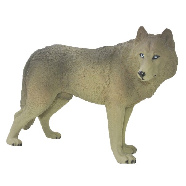 Big White Wolf Toy Forest Wild Animal Model Home Decoration Children Education: cyan blue