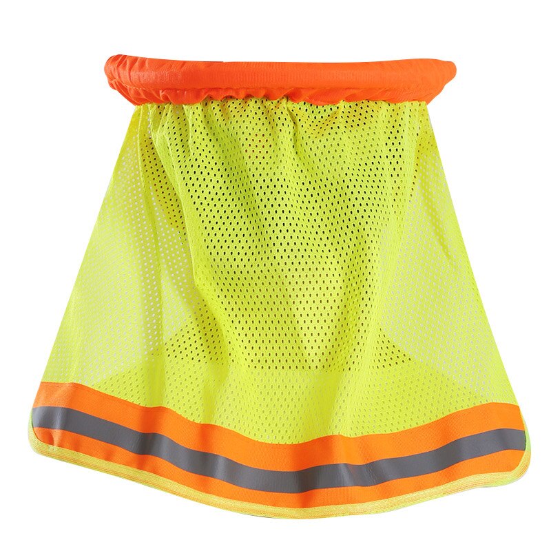 Hjelm solskærm halsskærm reflekterende stribe mesh åndbar hals solskærm til sikkerhedshjelme (hjelm medfølger ikke)