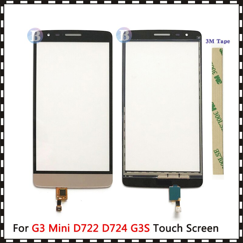 Alta qualidade para substituição de lg g3, 5.0 ", para lg g3 mini d722 d724 g3s, touch screen, digitador, sensor, painel de lente de vidro exterior ouro branco preto