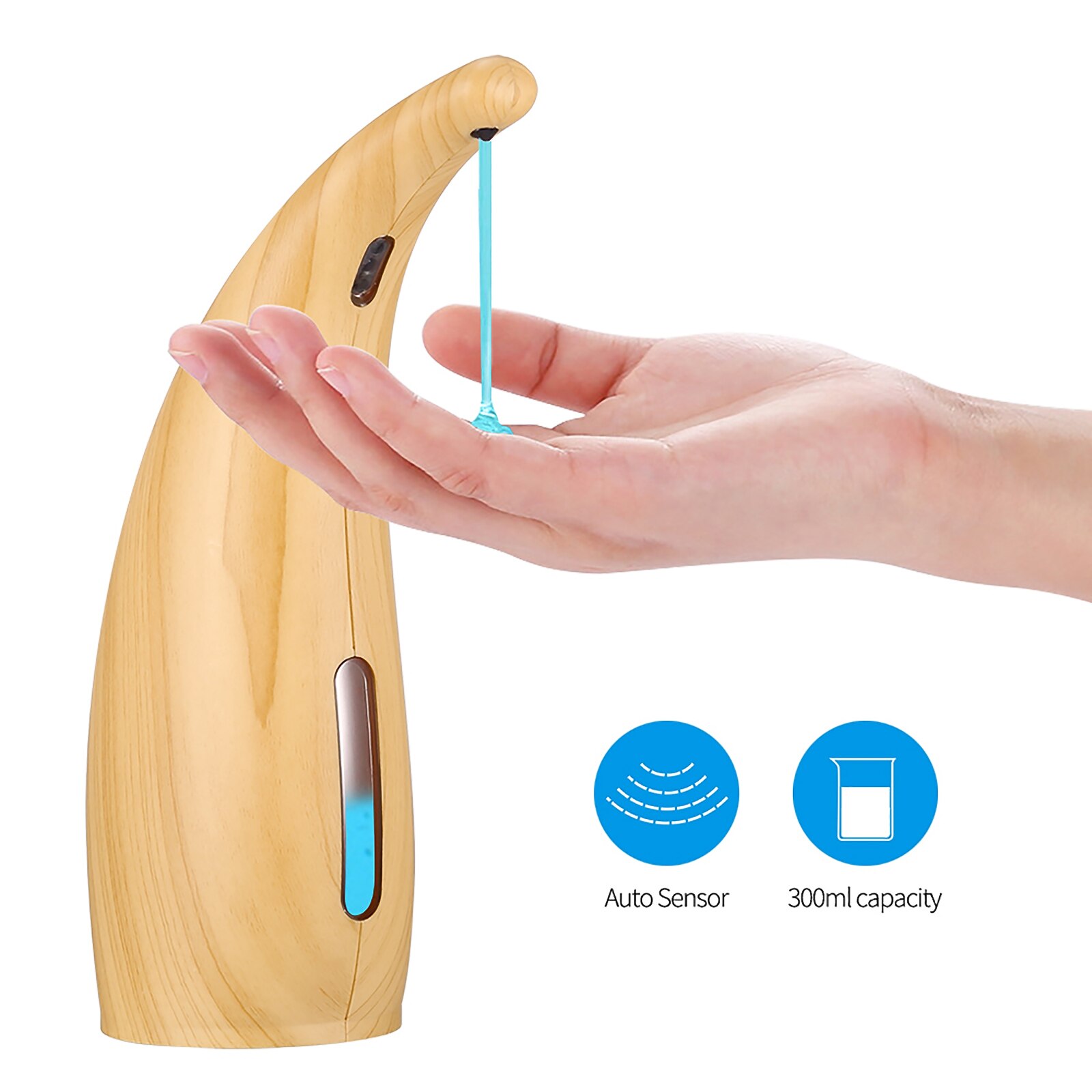 Automatic Soap Dispenser Electric Touchless Infrared Sensor Soap Dispenser Kitchen Dish Liquid Auto Hand Soap Dispenser: red wood color