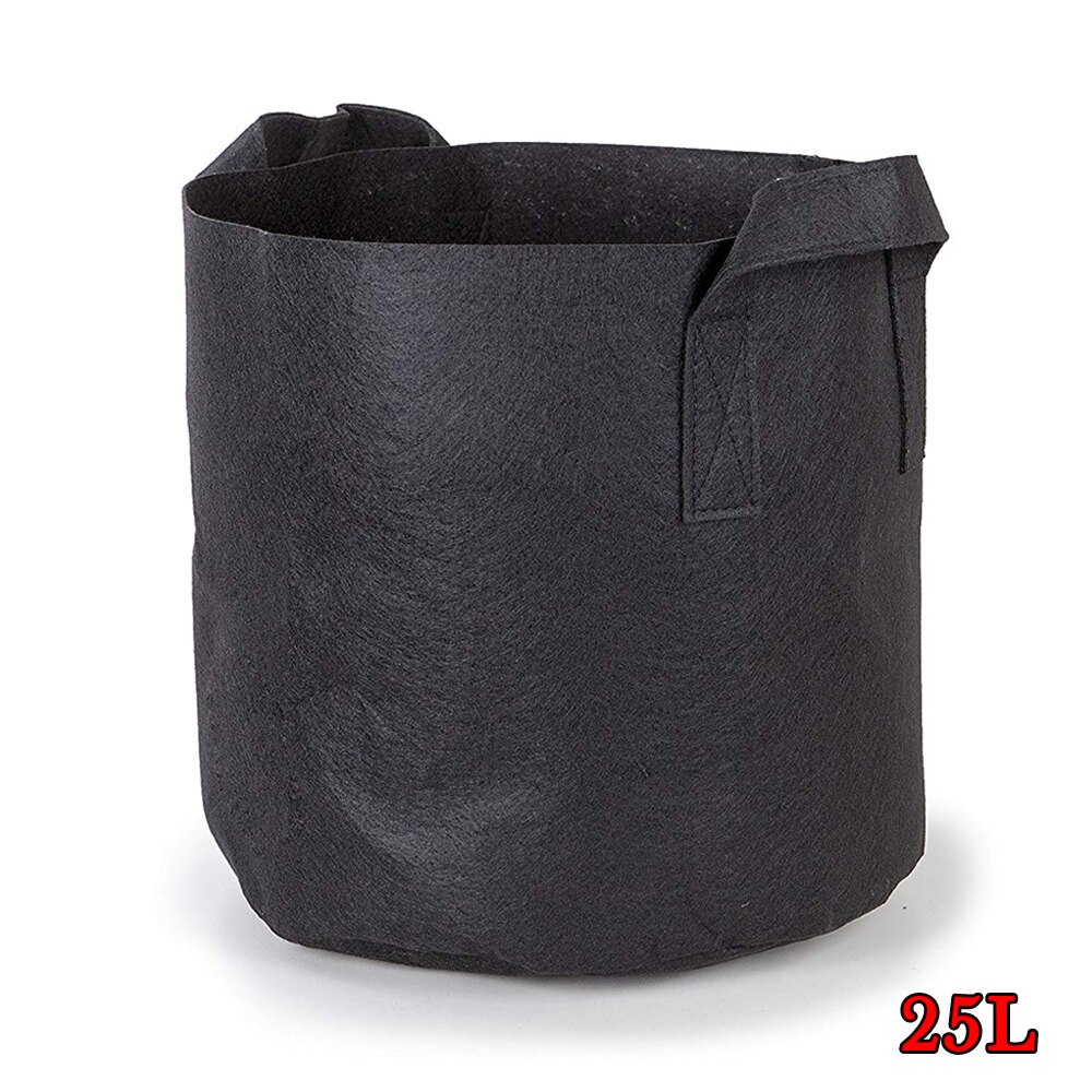 Bolsa negra para cultivo de plantas, 1/3/5/7/10 galones, aireación de flores vegetales, maceta, contenedor para plantar flores, D30: 25L