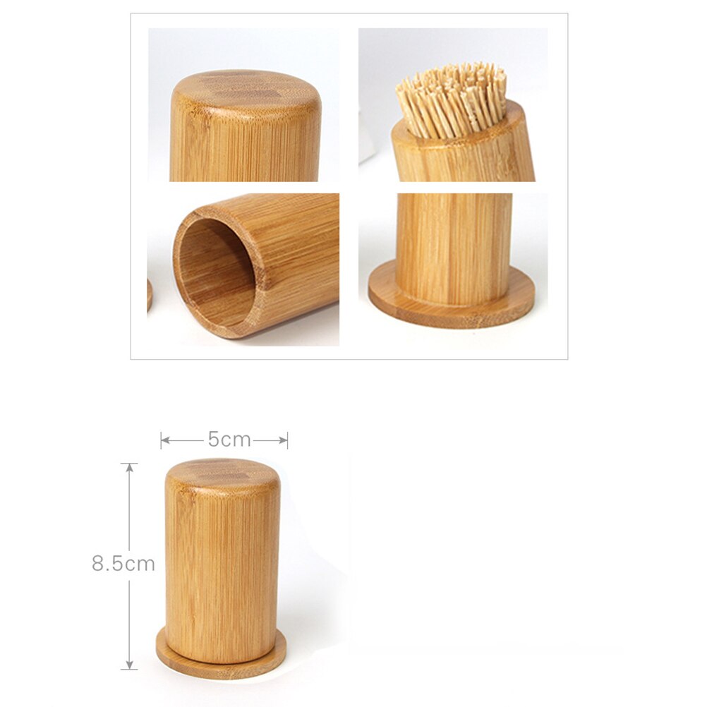 Söt bambu trä tandpetare hållare carving tandpetare låda bärbar förvaringslåda för hushållskök organisation