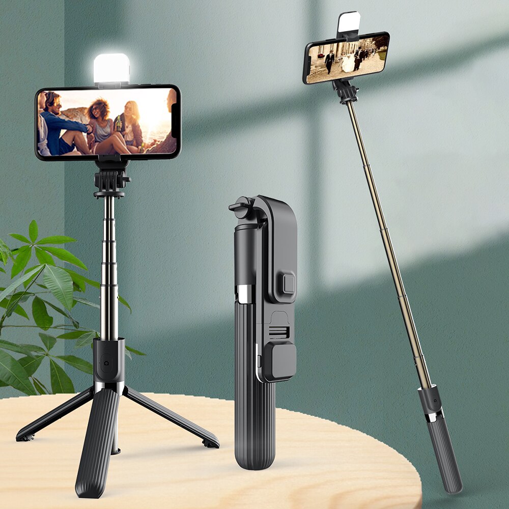 L03 inalámbrico Bluetooth Selfie Stick trípode Monopod Bluetooth trípode remoto inalámbrico palo de autofotos con obturador para IOS Android Cámara