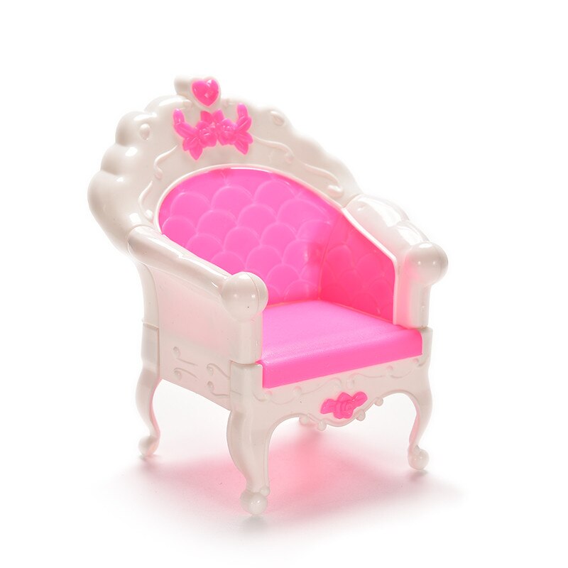 Kid Plastic Pretend Play Table Chair Furniture Toy Doll Accessories Furniture Dolls House Miniature Bath Bed Living Room Toy