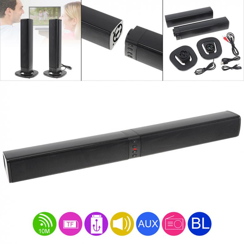 BS-36 Home Theater Sensurround Multi-function Bluetooth Soundbar Speaker Support Foldable and Split for TV PC Smartphone