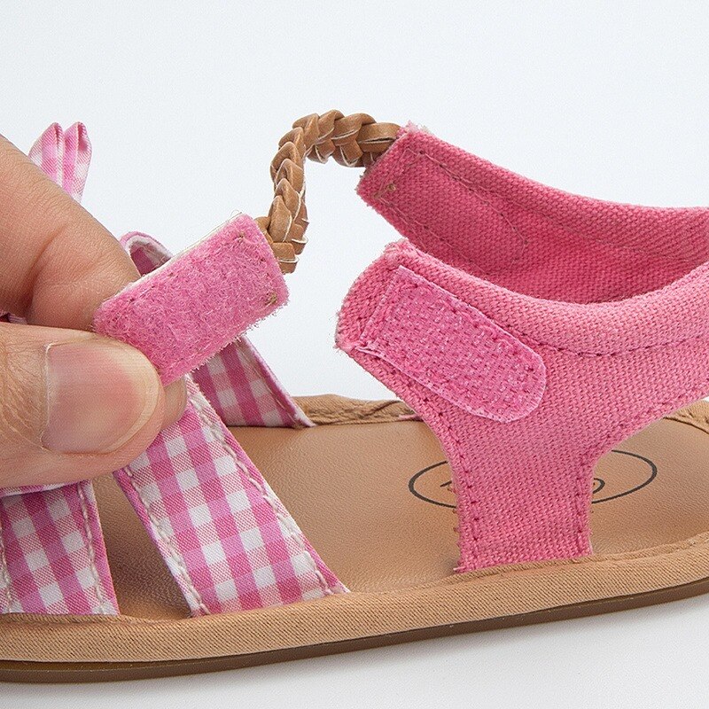 Kidsun Nieuw Product Baby Sandalen Baby Meisjes Schoenen Boog-Knoop Prinses Rubberen Zool Antislip Peuter Eerste wandelaars 2-Kleuren