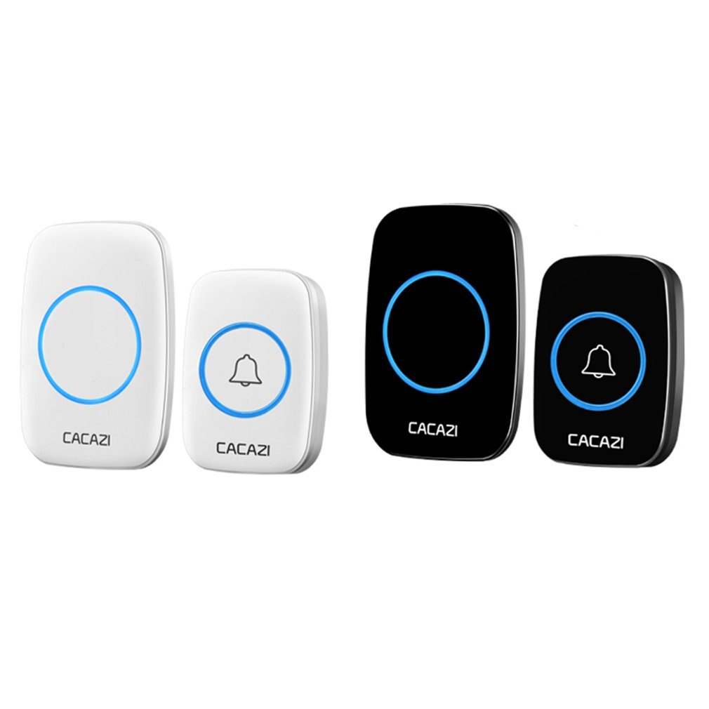 CACAZI Draadloze Deurbel Waterdicht 300M Remote EU AU UK US Plug smart Deurbel Chime batterij 1 2 knop 1 2 3 ontvanger AC