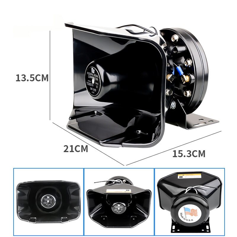 200W Car Truck Warning Alarm Police Siren Megaphone Horn Ambulance Emergency Electronic Speaker System Wireless Remote Control: 200W Speaker A