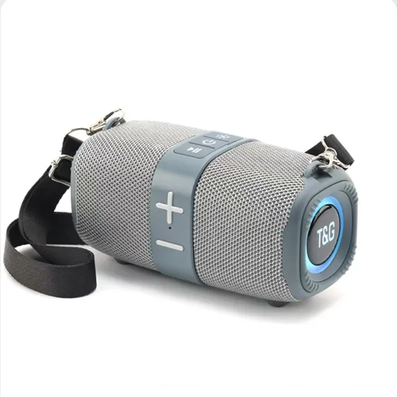 T&G TG667 Tragbarer Bluetooth-Lautsprecher mit LED-Licht für Höhle Außenbereich, klein und hohes Aussehen, kompatibel mit USB/AUX/TF/FM: Holz