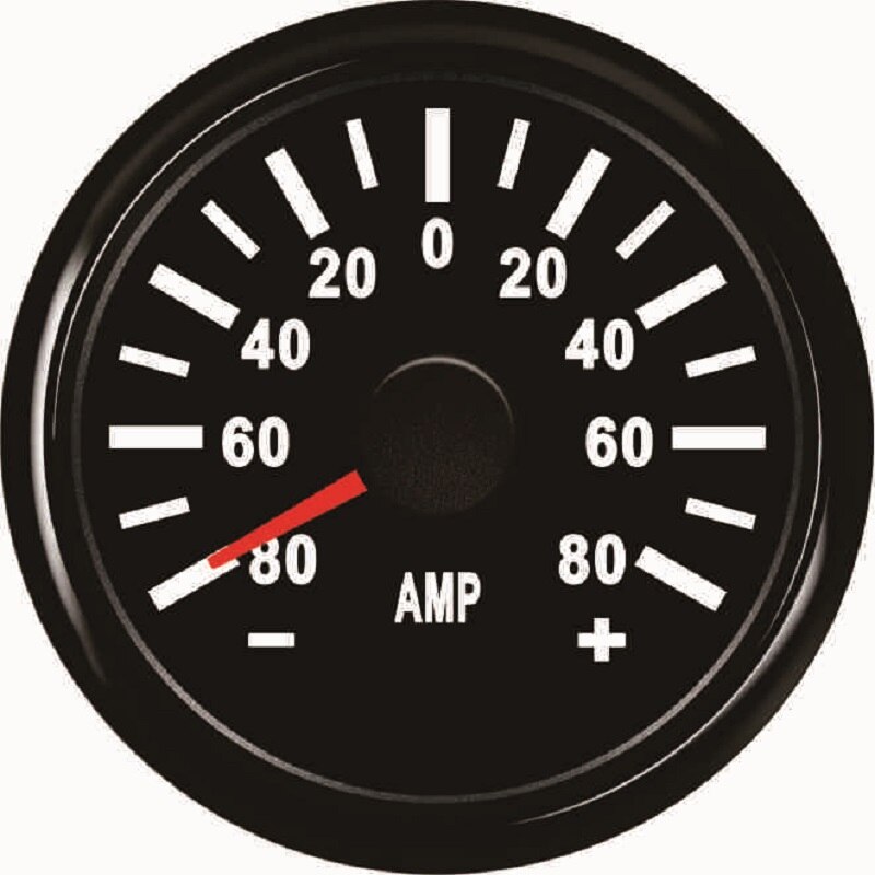 52mm Ammeter AMP Gauge Ampere Meter +/-80A With Current Sensor With Red Backlight