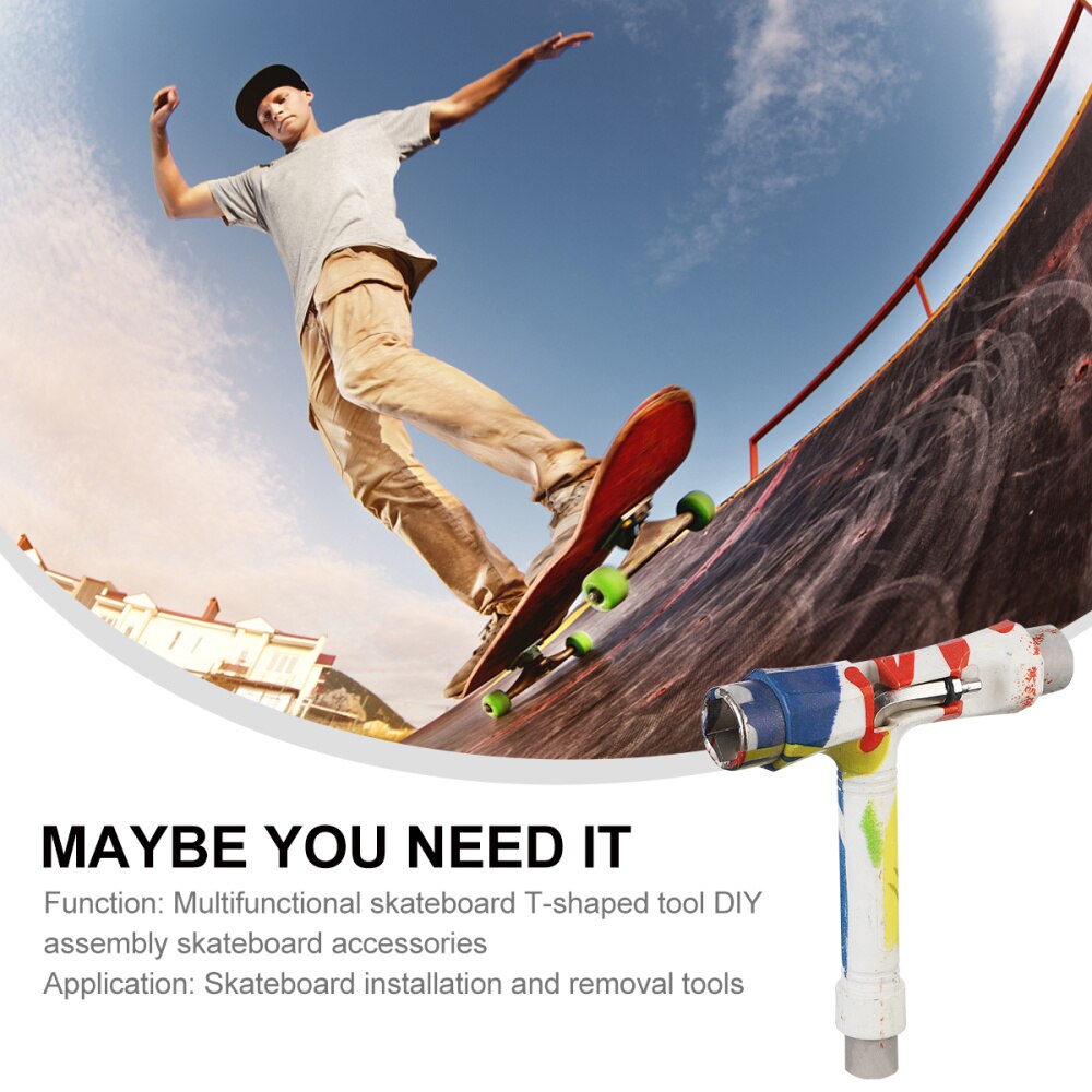 All-in-One Skate Tools Multi-Function Portable Skateboard T Tool Accessory