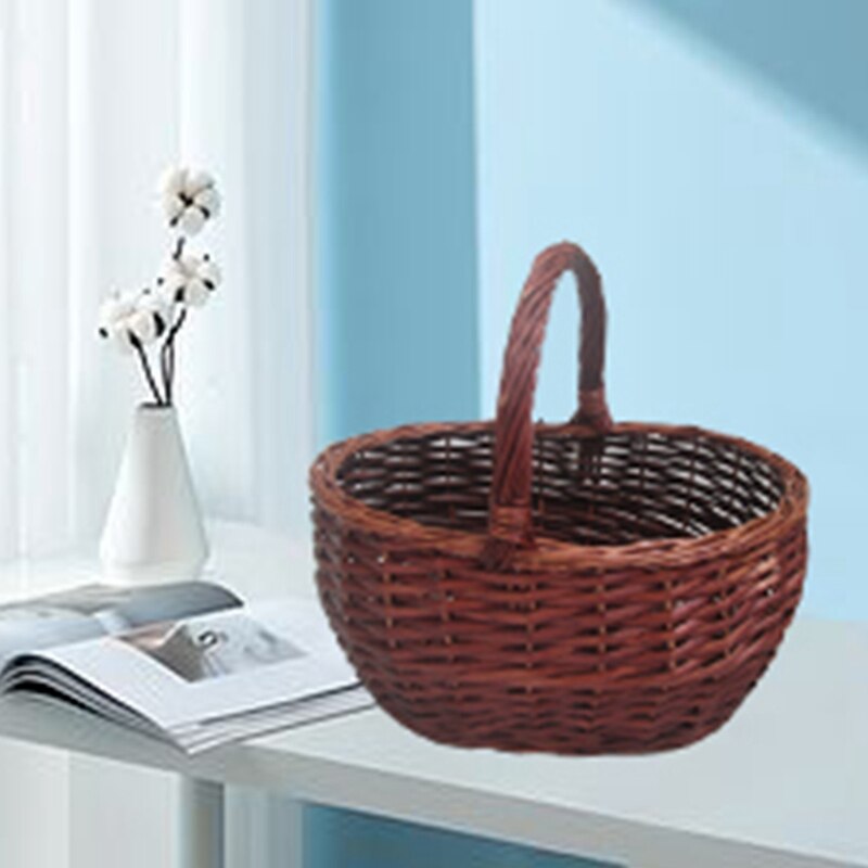 Rattan Willow Weaving Straw Bamboo Weaving Portable Egg Basket Basket Storage Basket Storage Basket