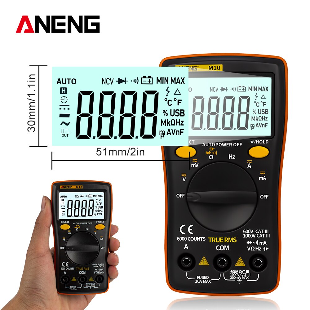 M11 Smart Digitale Multimeter 6000 Telt Profissional Transistor Tester Multimetro Multitester Analogico Lcr Meter Test