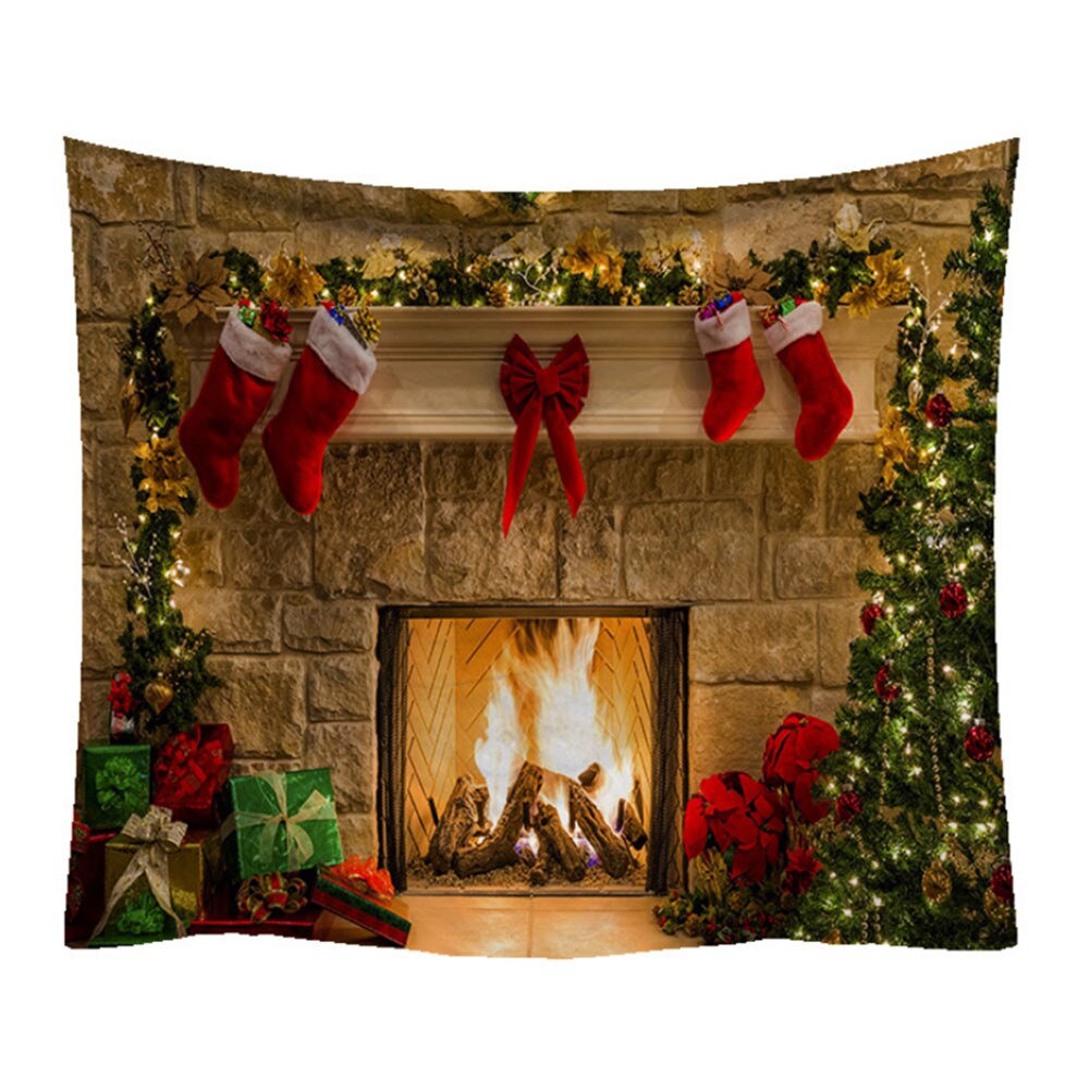 Fuwatacchi 95x73cm Christmas Tapestry Wall Hanging Background Cloth Decor Polyester Christmas Home Room Wall Decoration: HGSFZ0013AA