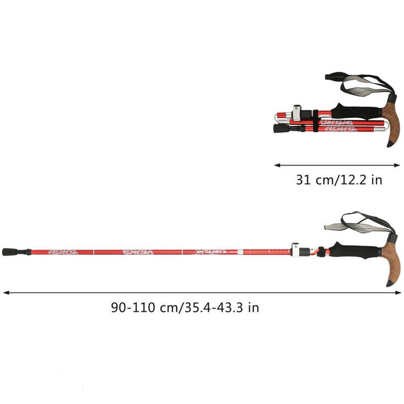 Folding Hiking Climbing Pole Aluminum Alloy Quick Lock Trekking Pole Ultralight Foldable Walking Pole Trek Climb Accessory