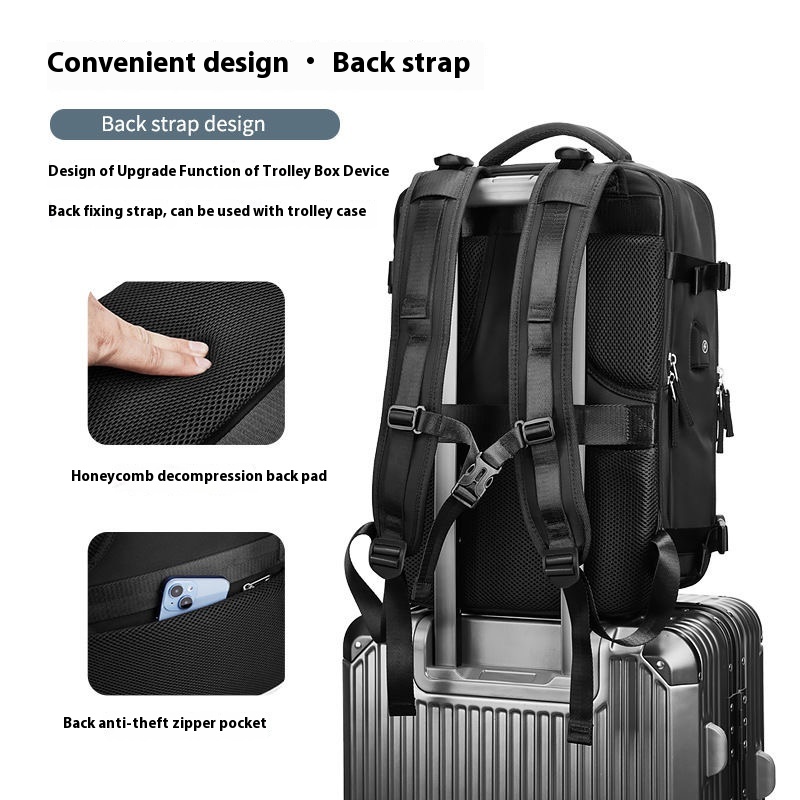 Men's Business Laptop Backpack Large Capacity Expansion Hiking Backpack Cabin Airplane Travel Backpack 40x20x25 Women's Bag Wate