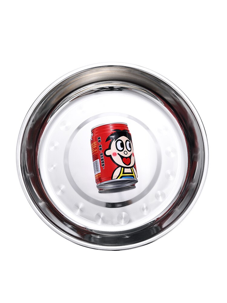 304 Stainless Steel Plate Dinner Plate Home Thickened Round Plate Stainless Steel Plate Barbecue Plate Flat Plate Shallow Plate