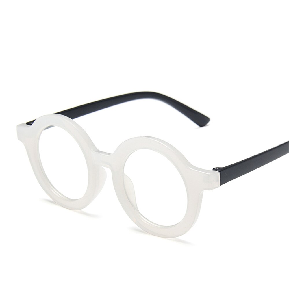 LongKeeper Anti Blau Licht freundlicher Brille Mädchen Nette Rosa Runde Brillen Junge freundlicher Computer Brillen Optische Rahmen UV400: Weiß klar