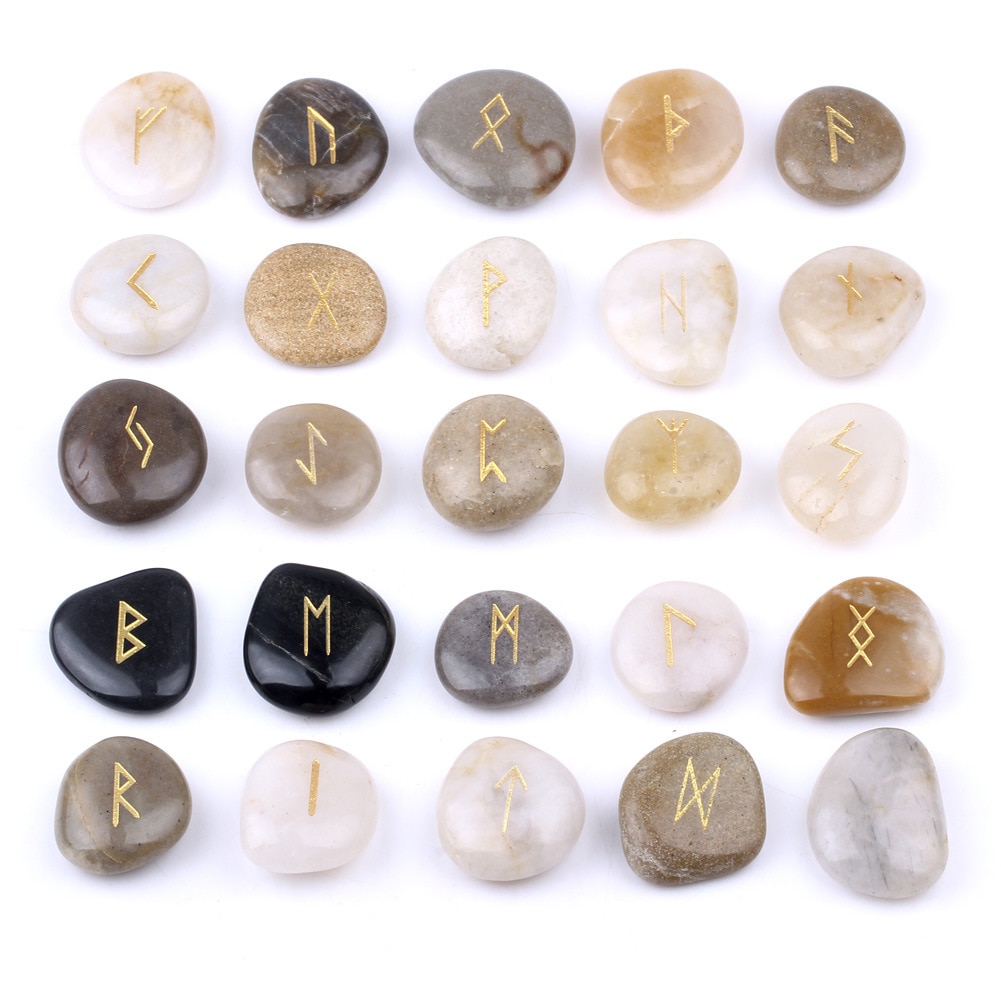 50 PCS Natural Lettering Riverstone Pebbles For Patio Garden Yard Fish Aquarium Decoration
