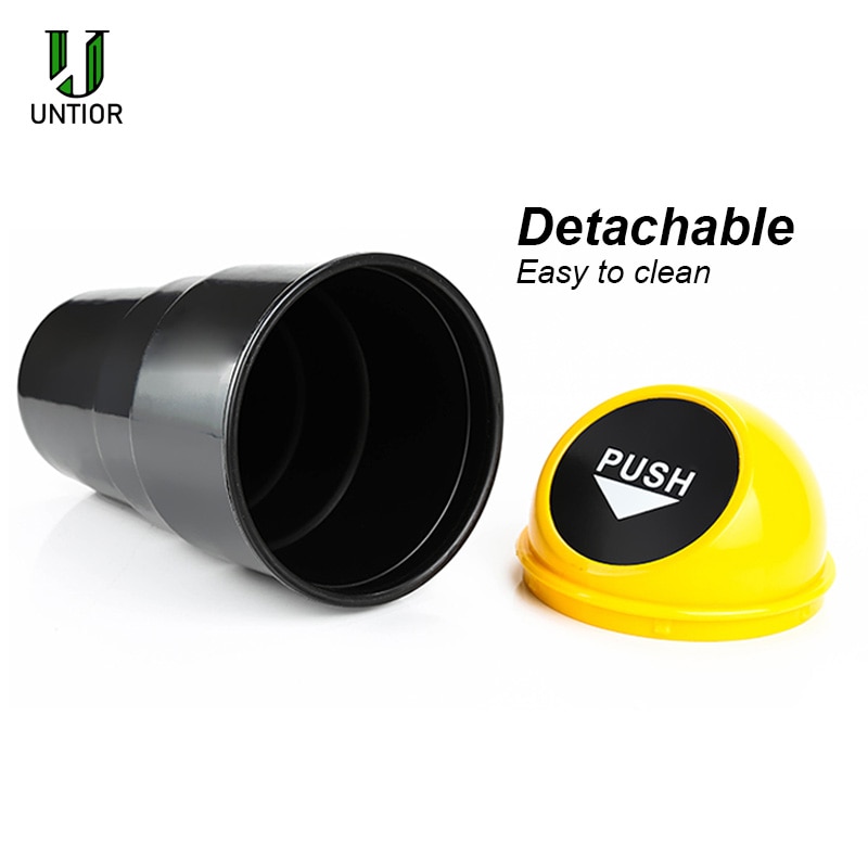 UNTIOR Plastic Car Trash Bin Rubbish Bucket Holder Mini Paper Dustbin Automobiles Garbage Storage Box Waste Bin Car Trash Can