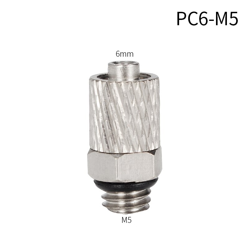 Pneumatic Fitting Male Thread M5 M6 To Air Tube 4mm 6mm ， Mini Straight Pneumatic Pipe Air Quick Joint Coupler Connector: PC6-M5