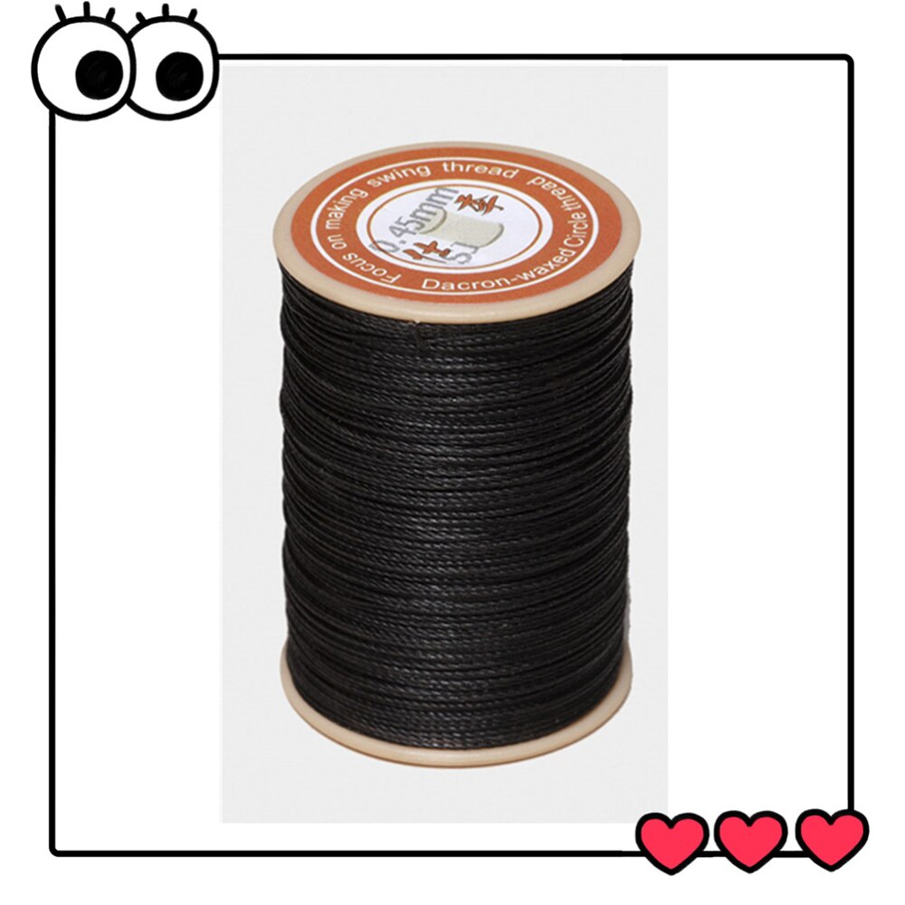 1PC 0.45mm Round Waxed Thread Leather Sewing Thread Hand Stitching Thread for Craft DIY (White)