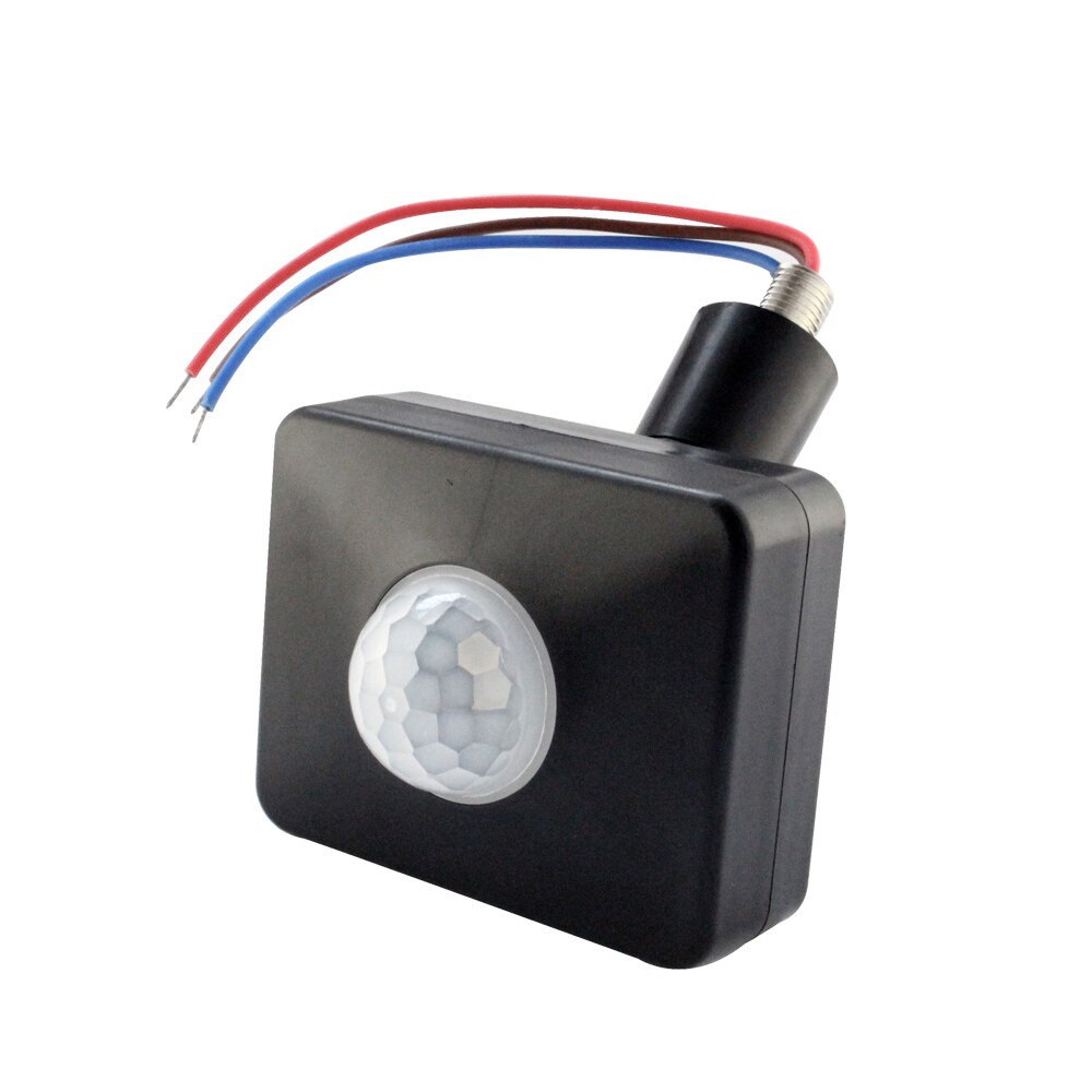220V PIR Motion Sensor 12V Infrared Automatic Movement Detector AC 110V 220V Outdoor Timer DC 12 Volt Sensor Lamp Light Switch: Black / 110V to 240V