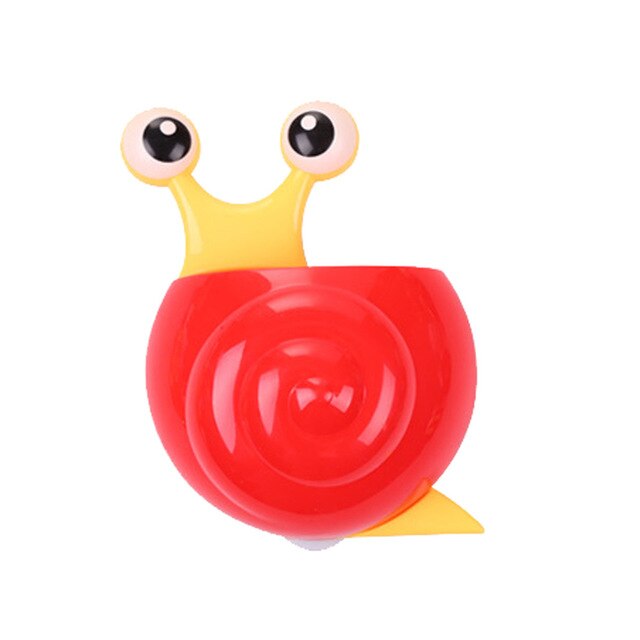 Snail Animals Cartoon Sucker Toothbrush Holder Cute Suction Hook Toiletries Tooth Brush Holder Tools Bathroom Accessories Sets: Red