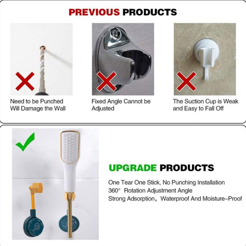 1Pcs Suction Cup Shower Bracket Adjustable Shower Bracket Fixing Shower Head Stand Bracket Wall Rack Shower Adjustment Bracket