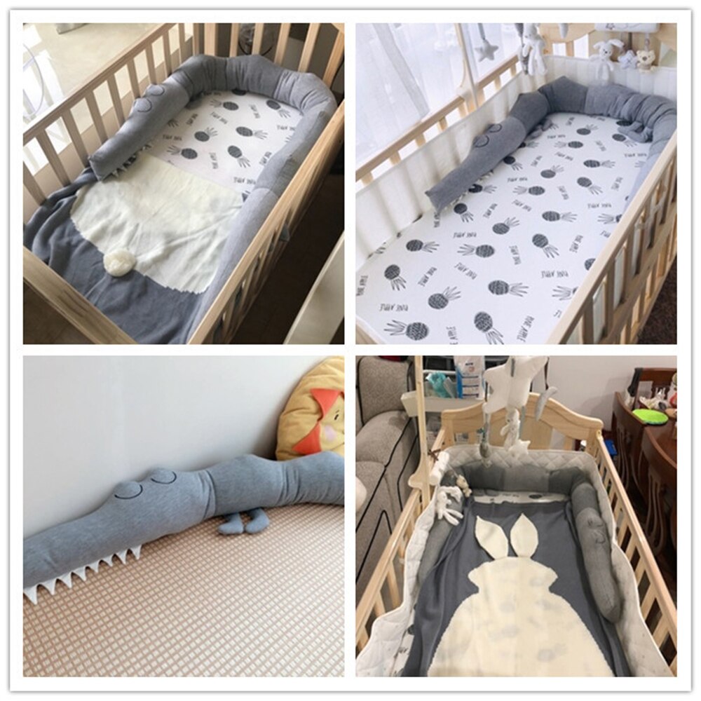 185Cm Krokodil Kussen Bumper Pasgeboren Baby Bed Bumper Kinderen Baby Wieg Hek Katoen Kussen Kinderkamer Beddengoed Decoratie