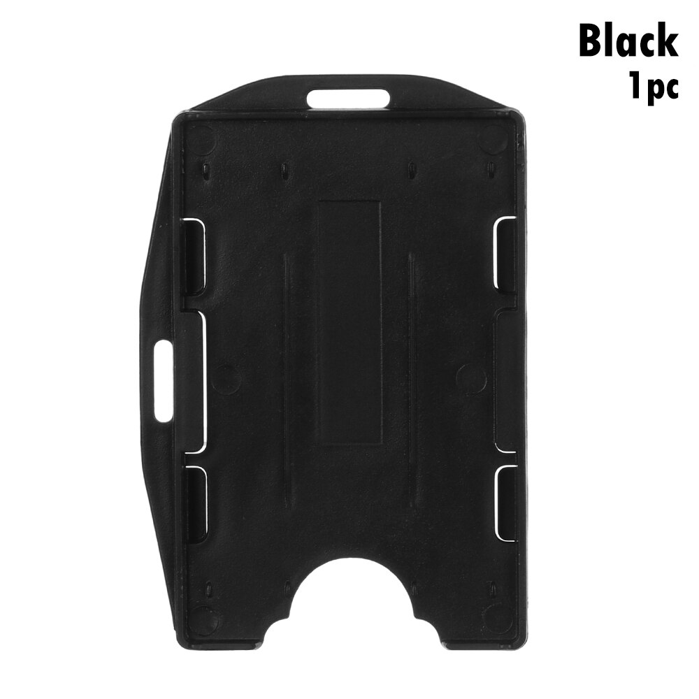 Plastic Unisex Badge Work ID Card Holder Durable Protector Cover Case Transparent White Box: Type 4-black