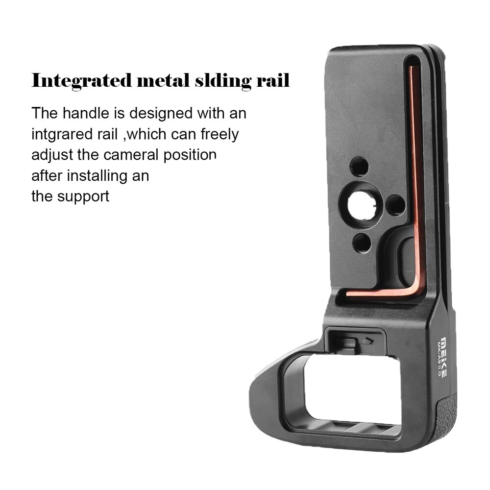 Meike MK-A9II poignée en alliage d'aluminium plaque de dégagement rapide L support pour Sony A7R IV / A7 IV / A9II caméras