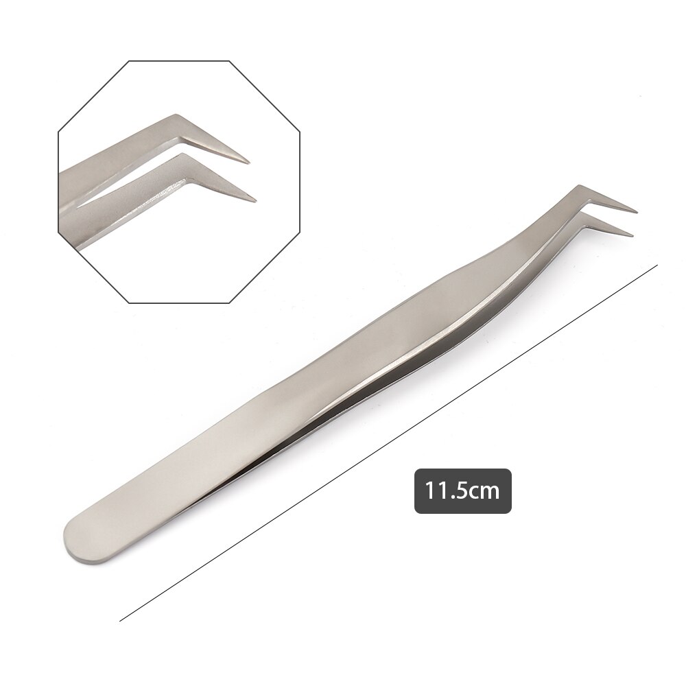 Eyelash Tweezer Tip Sharp Cell Tweezer Tip Angle Tweezer Blackhead Removal Tweezer Eyebrows False Eyelashe Tip Pointed Tweezer: Type 3