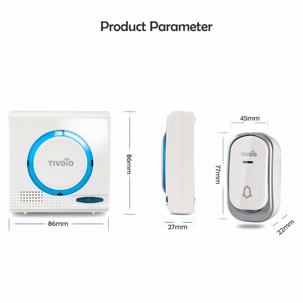 2 color Wireless Battery Doorbell Chime Kit Remote... – Grandado